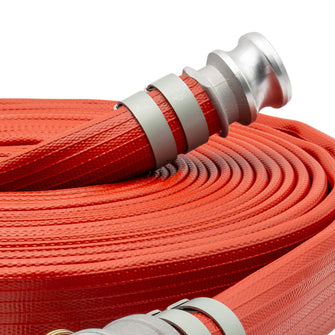 5" Rubber Fire Hose Camlock Fittings Red