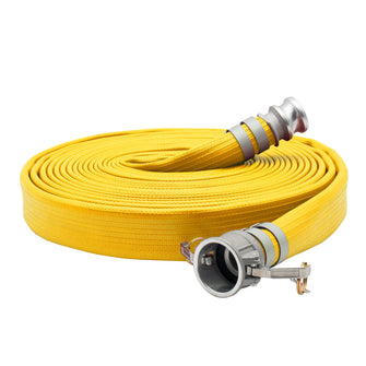 1" Rubber Fire Hose Camlock Fittings Yellow