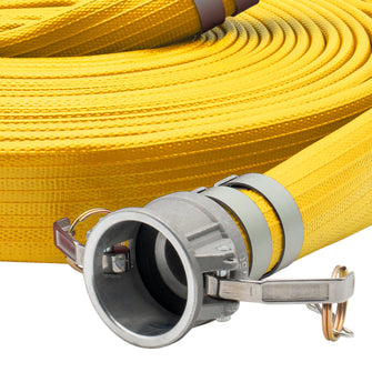 6" Rubber Fire Hose Camlock Fittings Yellow