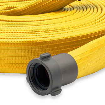 5" Rubber Fire Hose Threaded Fittings Yellow
