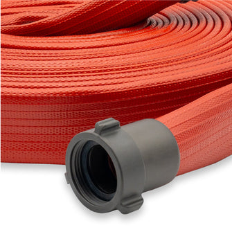 5" Rubber Fire Hose Threaded Fittings Red